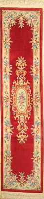 Aubusson Teppich, China, ca. 40 Jahre, Wolle auf Baumwolle, ca. 295 x 70 cm, EHZ: 1-2