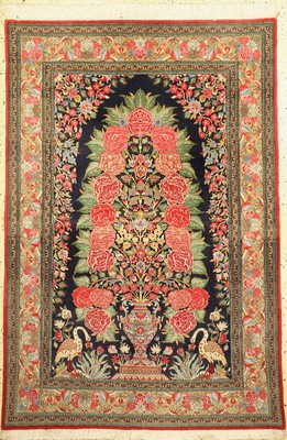 Ghom Kork fein, Persien, ca. 50 Jahre, Korkwolle auf Baumwolle, ca. 205 x 140 cm, EHZ: 1-2