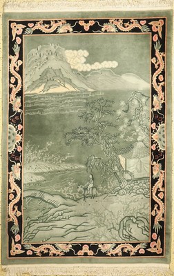 Aubusson Teppich, China, ca. 40 Jahre, Wolle auf Baumwolle, ca. 250 x 170 cm, EHZ: 1-2