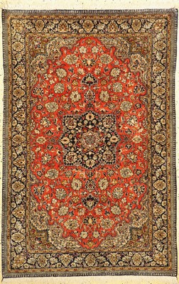 Ghom Seide alt, Persien, um 1960, reine Naturseide, ca. 166 x 110 cm, EHZ: 1-2