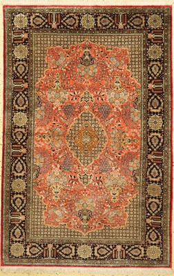 Ghom Seide alt, Persien, um 1960, reine Naturseide, ca. 172 x 113 cm, EHZ: 1-2
