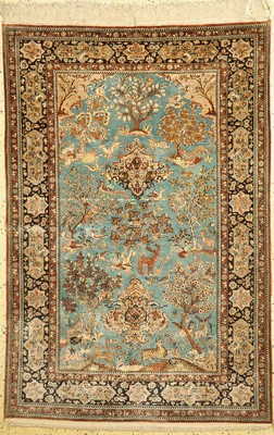 Ghom Seide alt, Persien, um 1960, reine Naturseide, ca. 207 x 140 cm, EHZ: 1-2