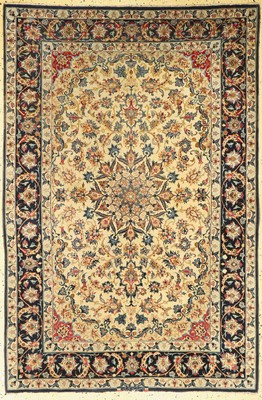 Esfahan fein, Persien, signiert(Dawari), um1960, Korkwolle mit und auf Seide, ca. 170 x 115 cm, ca. 1,0 Mio. Kn/qm, EHZ: 2