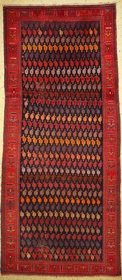 Antiker Schirwan, Kaukasus, datiert 1332(1908), Wolle auf Wolle, ca. 365 x 155 cm,EHZ: 4, mehrere Risse & restaurierungen