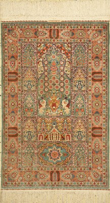 Hereke Seide Sehr fein, signiert, Türkei, ca. 40 Jahre, reine Naturseide, ca. 125 x 80 cm, ca. 2,2 Mio. Kn/qm, EHZ: 1