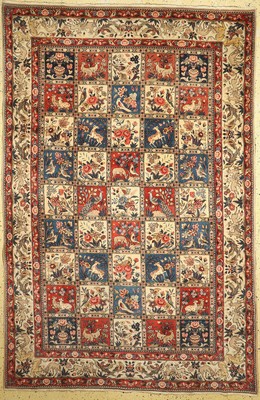 Bachtiar Kork fein, Persien, ca. 50 Jahre, Korkwolle auf Baumwolle, ca. 318 x 208 cm, EHZ: 1-2