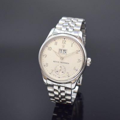 REVUE THOMMEN Airspeed Herrenarmbanduhr in Stahl, Schweiz um 2015, Handaufzug, beids. vergl. Geh., Saphirglas, neutr. Stahlband m. Faltschl., Boden ...