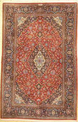 Keschan Kork fein Persien, signiert(Shadsar), ca. 40 Jahre, Korkwolle aufBaumwolle, ca. 216 x 142 cm, EHZ: 1-2
