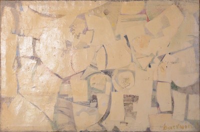 Rudi Baerwind, 1912-1982 Mannheim, Studium in Berlin, München und Paris, Schüler von Fernand Leger, "Großes weißes Bild" so verso auf ...