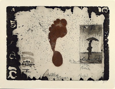 Horst Janssen, 1929-1995 Hamburg, Farbradierung auf chamois farbenem Bütten, "Annettchen - Abschied" (1986), handsigniert und nummeriert, ...