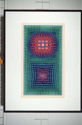 Victor Vasarely, 1908 - 1997, Farbsiebdruck auf festem Velin, rechts unten handsigniert und links unten nummeriert 81/250 aus 1981, 115.5 x 71cm, ...