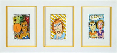James Rizzi, 1930-2011, Konvolut aus drei 3D-Konstruktionen, "Mister Basketball", "Girls Like Ice Cream", "Tell me It´s ...