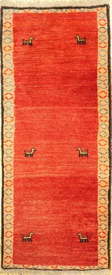 Gabbeh alt, Persien, ca. 40 Jahre, Wolle auf Wolle, ca. 212 x 90 cm, EHZ: 1-2