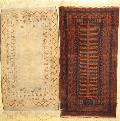 Konvolut 2 Zakini, Afghanistan, um 1950, Wolle auf Wolle, ca. 200 x 103 cm, EHZ: 2