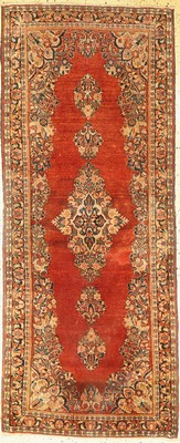 Us Re-Import Sarogh, Persien, um 1910/1920,Wolle auf Baumwolle, ca. 195 x 80 cm, EHZ: 2(Abrasch)