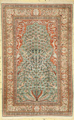 Kayseri Seide, Türkei, um 1960, reine Naturseide, ca. 120 x 78 cm, EHZ: 1-2