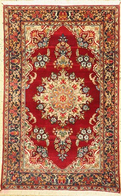 Kerman Lawar fein, Persien, um 1950, Korkwolle auf Baumwolle, ca. 146 x 92 cm, EHZ:1-2
