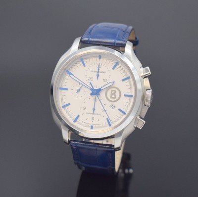 JUNGHANS / BOGNER BY JUNGHANS Herrenarmbanduhr Chronoscope Referenz 027/4260.00, Automatik, Deutschland um 2012, Edelstahlgeh. inkl. orig. Lederband ...