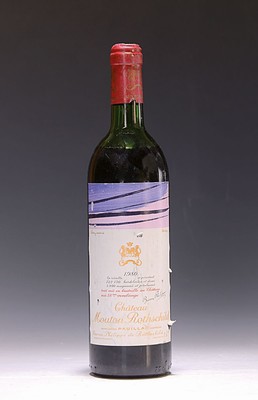 1 Flasche 1980 Chateau Mouton Rothschild, Pauillac, ca. 750ml, Mid Shoulder, Etikett undKapsel l. best.