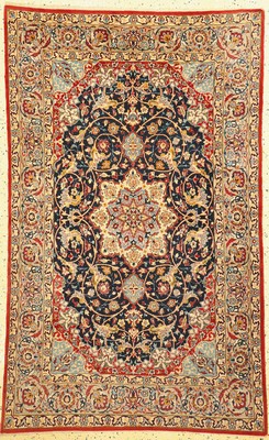 Esfahan fein, Persien, um 1960, Korkwolle auf Seide, ca. 165 x 100 cm, ca. 1,0 Mio. Kn/qm, EHZ: 2