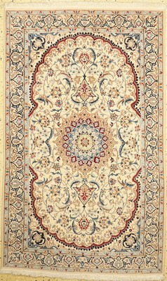 Nain fein(9 La), Persien, ca. 50 Jahre, Korkwolle mit Seide, ca. 204 x 126 cm, EHZ: 1-2
