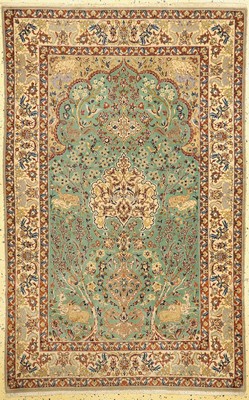 Esfahan fein, Persien, um 1960, Korkwolle mit und auf Seide, ca. 180 x 115 cm, EHZ: 1-2