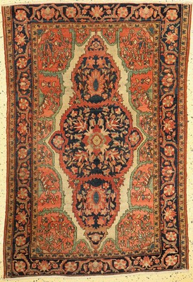 Farahan antik, Persien, um 1900, Wolle auf Baumwolle, ca. 147 x 100 cm, verkürzt, EHZ: 2-3