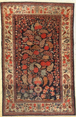 Keschan antik, Persien, um 1910/1920, Wolleauf Baumwolle, ca. 202 x 130 cm, EHZ: 2-3