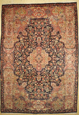 Kerman Kork alt, Persien, um 1940, Korkwolle auf Baumwolle, ca. 375 x 265 cm, gereinigt, EHZ: 1-2