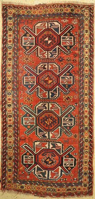 Tier Gül Kazak, Kaukasus, 19.Jhd, Wolle aufWolle, ca. 283 x 135 cm, EHZ: 3-4