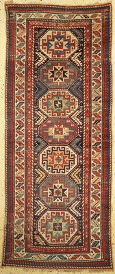 Akstafa antik, Kaukasus, 19.Jhd, Wolle auf Wolle, ca. 278 x 114 cm, restauriert, EHZ: 3