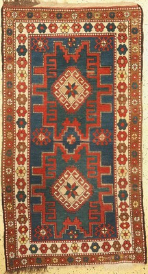 Kazak antik, Kaukasus, 19.Jhd, Wolle auf Wolle, ca. 205 x 113 cm, restauriert, EHZ: 3