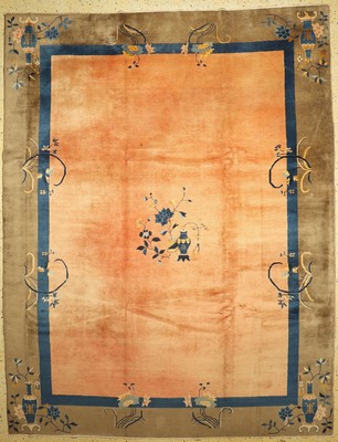 Peking antik, China, um 1910, Wolle auf Baumwolle, ca. 345 x 267 cm, kleine Flecken, EHZ: 2