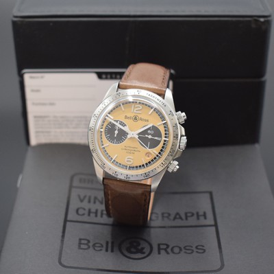 BELL & ROSS Bellytanker auf 500 Stück limitierter Armbandchronograph Referenz BRV2, Schweiz um 2018, Automatik, verschr., beids. vergl. ...