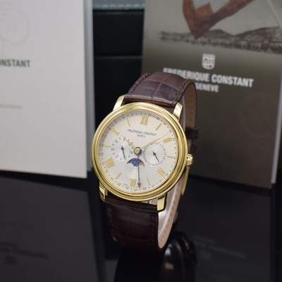 FREDERIQUE CONSTANT Classics Business Timer Armbanduhr mit Kalender Ref. FC270X4P4/5/6, Schweiz um 2018, quarz, verg. Gehäuse, Boden geschr., orig. ...