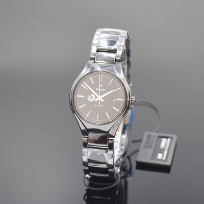 RADO nahezu neuwertige Damenarmbanduhr Serie True Referenz R27242152, Automatik, Keramikgeh. inkl. Gliederband m. dopp. Faltschl., Boden aufgedr., ...