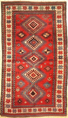 Kazak alt, Kaukasus, um 1920, Wolle auf Wolle, ca. 220 x 130 cm, leicht verfärbt, EHZ:2