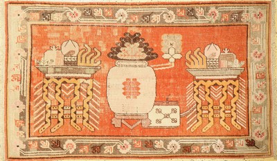 Khotan alt, Turkestan, um 1920, Wolle auf Baumwolle, ca. 235 x 140 cm, EHZ: 3, restauriert