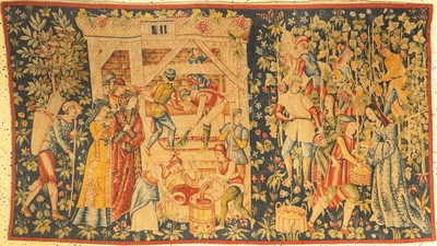 Tapisserie(Robert Four), Frankreich, um 1960, Maschinell gewebt, Wolle, ca. 200 x 112 cm, EHZ: 2