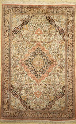 Kaschmir Seide, Indien, ca. 50 Jahre, merzerisierte Baumwolle, ca. 275 x 180 cm, EHZ:2
