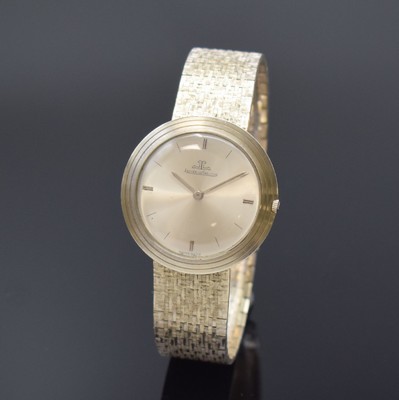 Jaeger-LeCoultre Armbanduhr in WG 750/000, Schweiz um 1970, Handaufzug, 2-tlg.-Geh. (innen sign. LeCoultre) an neutr. Band in WG 750/000 später wohl ...