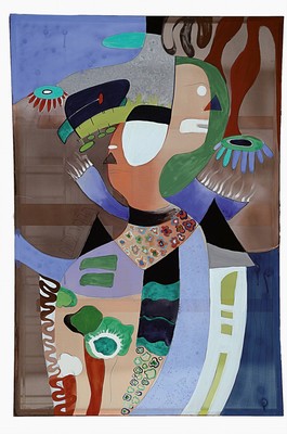 Arusyak, geb. 1992, "Ich höre dich", 2023, Acryl/Stoff, 95x65 cm; 2009-2013 Studium am Terlemezyan Art Institute, Ausstellungen und ...