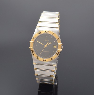 OMEGA Herrenarmbanduhr Constellation Referenz 396.1070/80, Schweiz um 1990, quarz, Edelstahl/Gold kombiniert inkl. Gliederband m. Faltschl., Boden m. ...