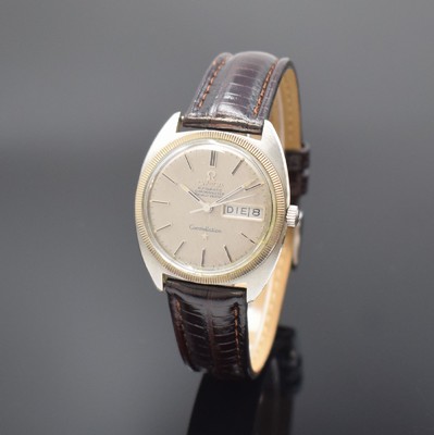 OMEGA Herrenarmbanduhr Constellation Chronometer Referenz 168.029, Automatik, Schweiz um 1961, Edelstahlgeh., Boden m. Darst. Sternwarte und ...