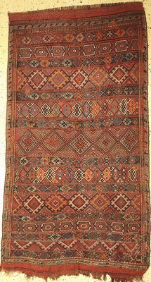 Kordi Sumakh antik, Persien, um 1900, Wolleauf Wolle, ca. 275 x 155 cm, EHZ: 3, alte restaurierungen
