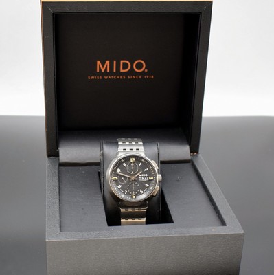 MIDO All Dial Herrenarmbanduhr mit Chronograph Referenz 8360-8, Schweiz um 2015, Titangehäuse inkl. Titanband m. Faltschl., schwarzes Zifferbl. m. ...