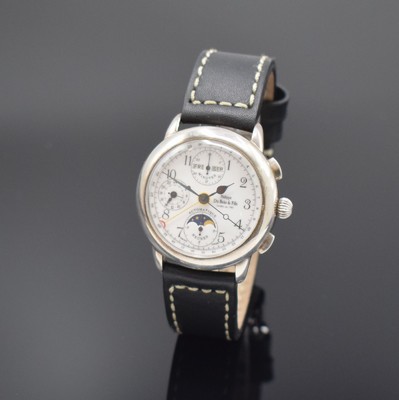 DU BOIS & FILS Armbanduhr Le Chronograph 1910 in Sterlingsilber, Automatik, Schweiz um 1986, Jubiläumsausgabe anl. 100 Jahre Bestehens gleichnamiger ...