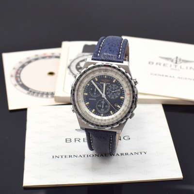 BREITLING Navitimer Jupiter Pilot Flieger- Chronograph in Stahl Referenz A59027, Schweiz lt. orig. Papier verk. 1992, quarz, verschr. Geh., beids. ...