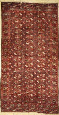 Yomud Haptteppich antik, Turkmenistan, 19.Jhd, Wolle auf Wolle, ca. 333 x 175 cm, EHZ: 2-3