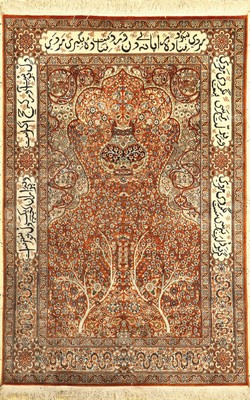Kaschmir Seide, Indien, ca. 40 Jahre, merzerisierte Baumwolle, ca. 185 x 125 cm, Reinigungsbedürftig, EHZ: 1-2